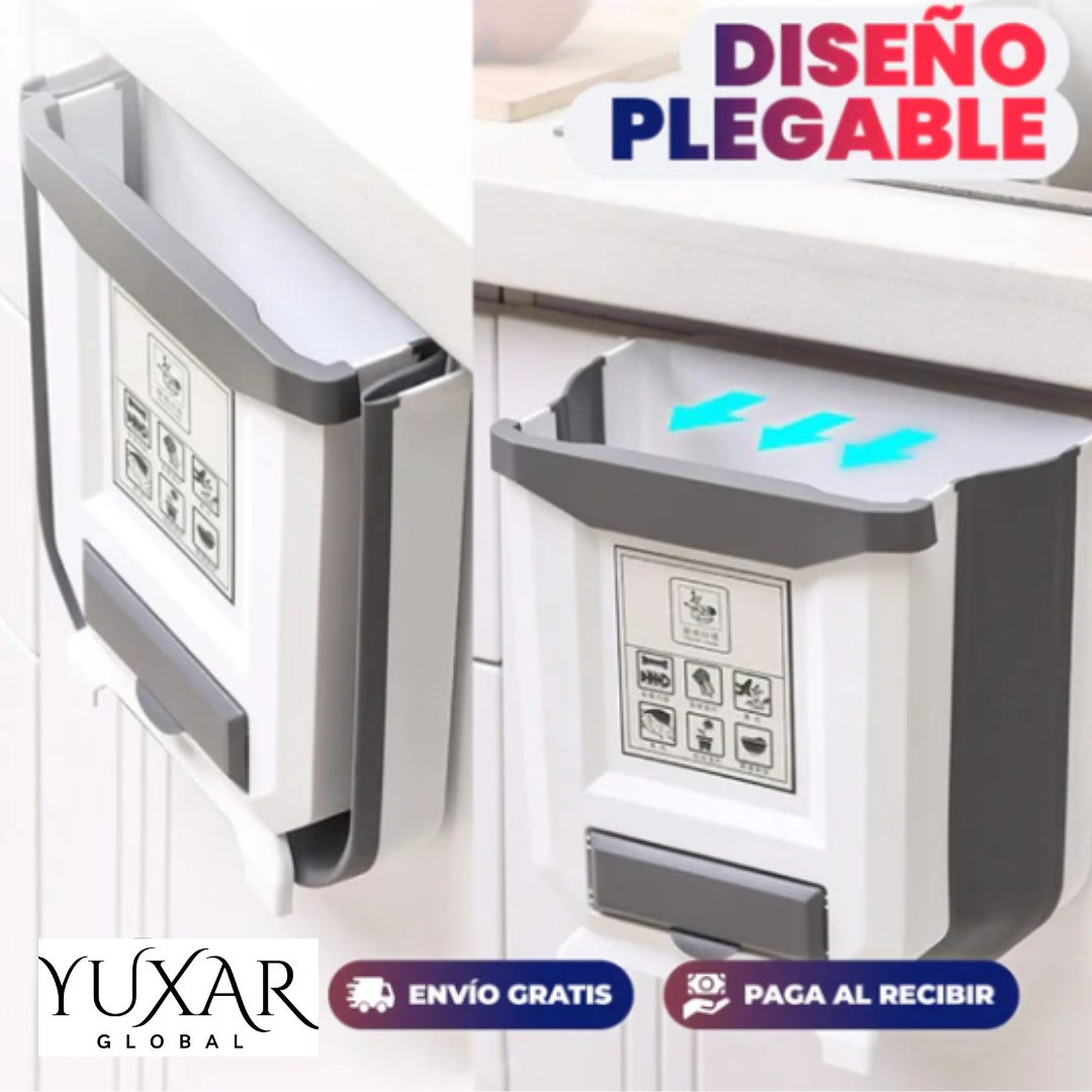Papelera plegable PREMIUM con dispensador 2x1