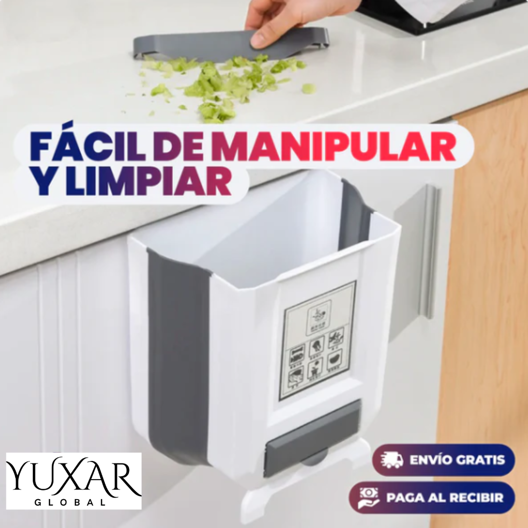 Papelera plegable PREMIUM con dispensador 2x1