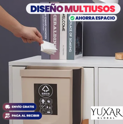 Papelera plegable PREMIUM con dispensador 2x1
